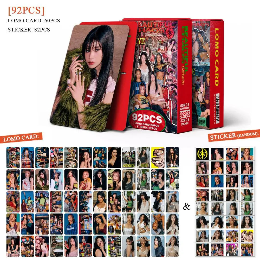 92PCS KATSEYE Beautiful Chaos LOMO Cards Album Set with Holographic Photocards Stickers - Manon Daniela Lara