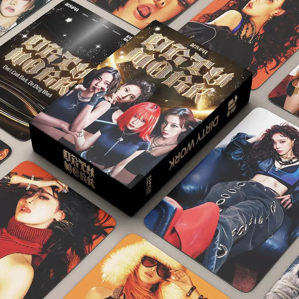 55PCS Kpop Hot Girls Idol Album "Rich Man" "SPICY" HD Small Cards KARINA NINGNING GISELLE WINTER High Quality Lomo Cards