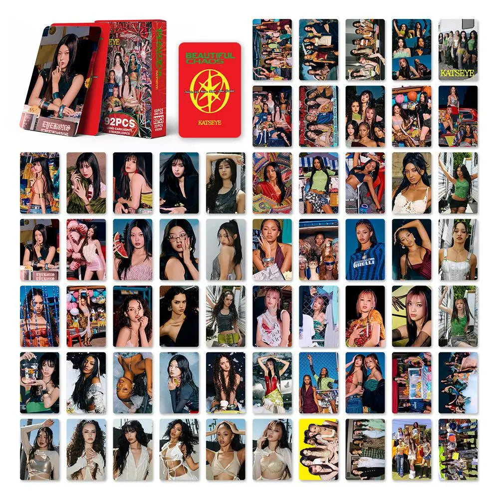 92PCS KATSEYE Beautiful Chaos LOMO Cards Album Set with Holographic Photocards Stickers - Manon Daniela Lara