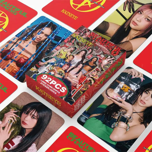 92PCS KATSEYE Beautiful Chaos LOMO Cards Album Set with Holographic Photocards Stickers - Manon Daniela Lara