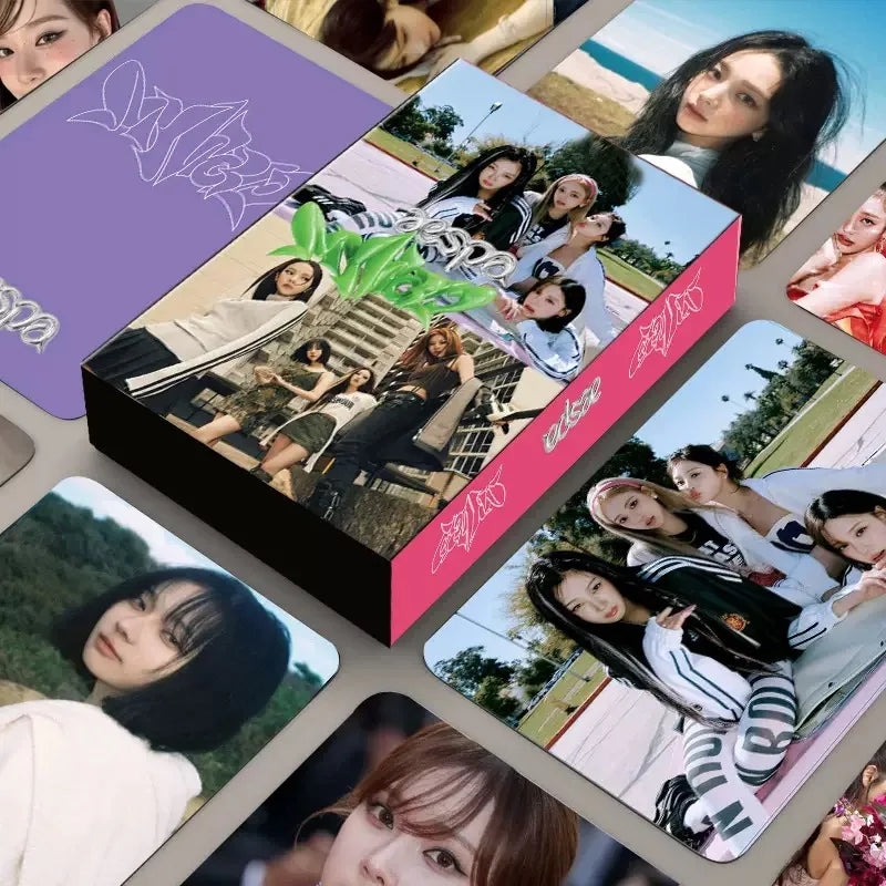 55PCS Kpop Hot Girls Idol Album "Rich Man" "SPICY" HD Small Cards KARINA NINGNING GISELLE WINTER High Quality Lomo Cards